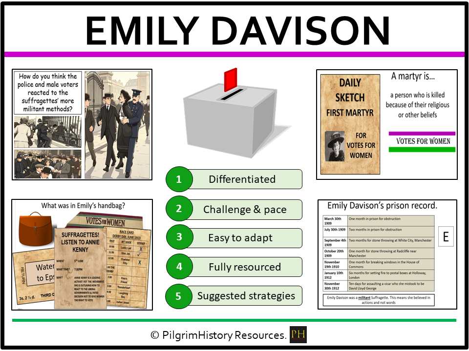 KS3 Suffragettes: Emily Davison: Martyr, hero or reckless extremist?