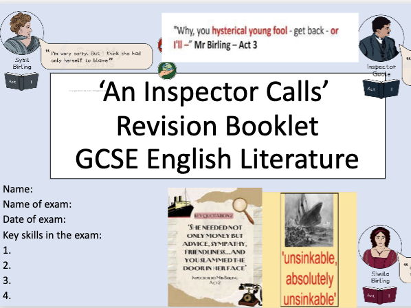 An Inspector Calls Revision Lessons/Booklet