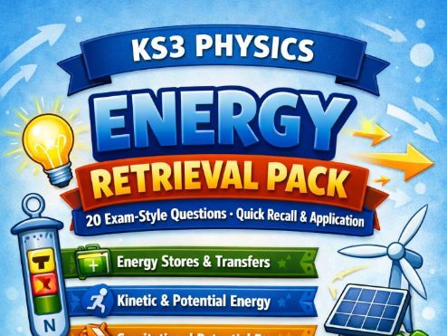 KS3 Physics Retrieval Pack — Energy (20 Qs)