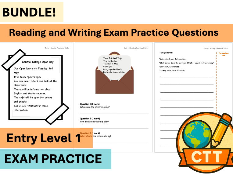 Entry Level 1 English Functional Skills Writing and Reading Exam Practice