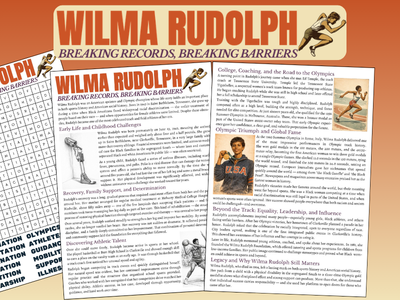 Wilma Rudolph Differentiated Texts | KS2–KS3