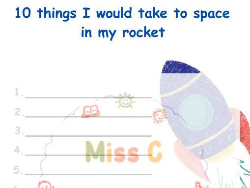 10 things I would take to space writing frame.