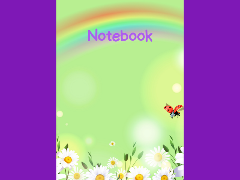 Daisies Under a Rainbow A4 Lined Notebook