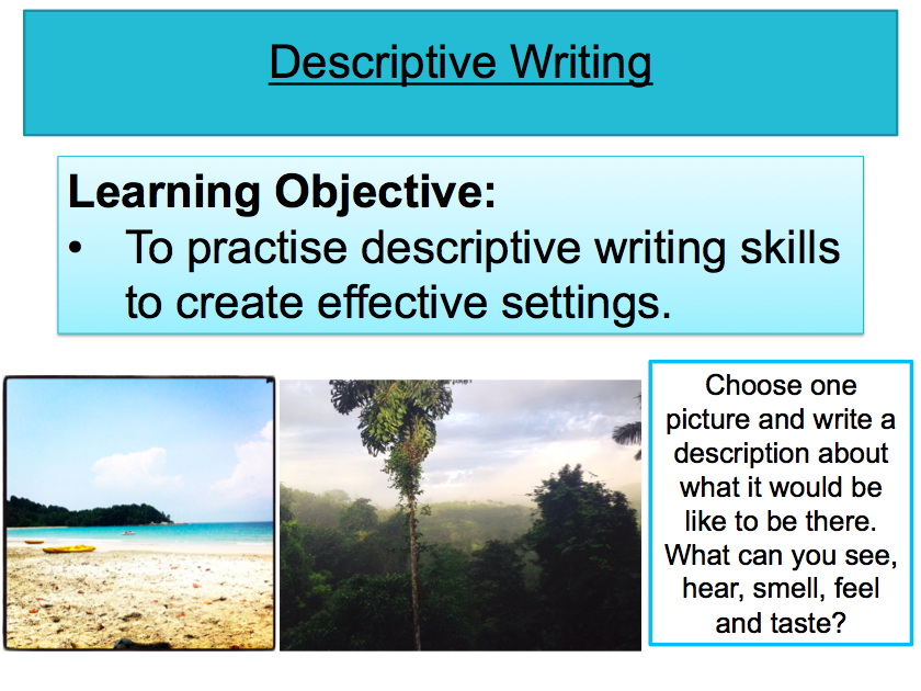 Descriptive Writing - Settings, Lesson 3