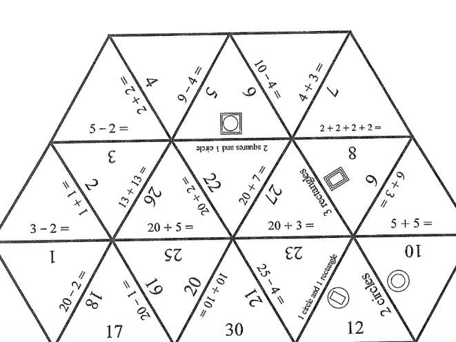 Addition, Subtraction, Multiplication, Division  and Extension questions Tarsia puzzles