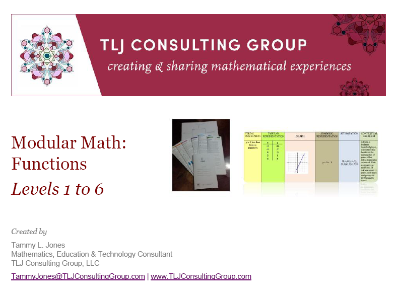 Modular Math Functions Packet Levels 1 to 6