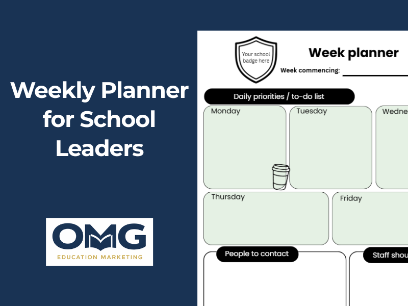 Weekly Planner Template for Headteachers