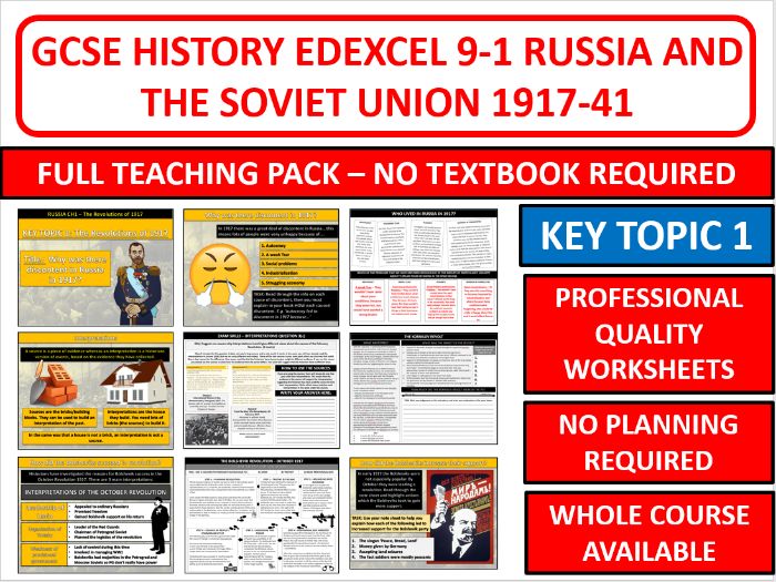 Edexcel GCSE 9–1 History: Russia 1917–41 Key Topic 1 Full Lesson Bundle (Lessons 1–9)