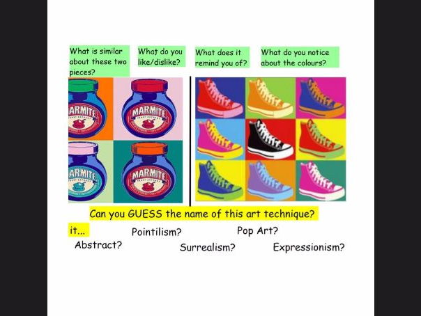 Pop Art KS2-Andy Warhol and Roy Lichtenstein