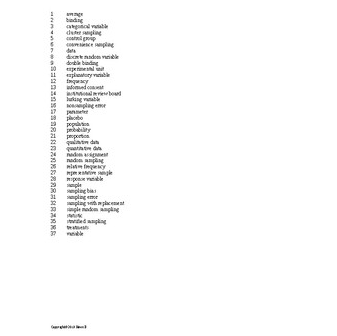 Sampling and Data Word Scramble for a Statistics Course | Teaching ...