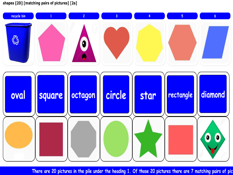 shapes [2D] [matching pairs of pictures] [2a]