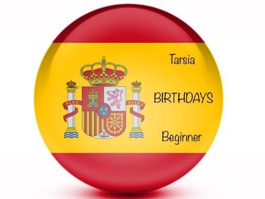 Tarsia - SPANISH - Birthdays (Beginner)