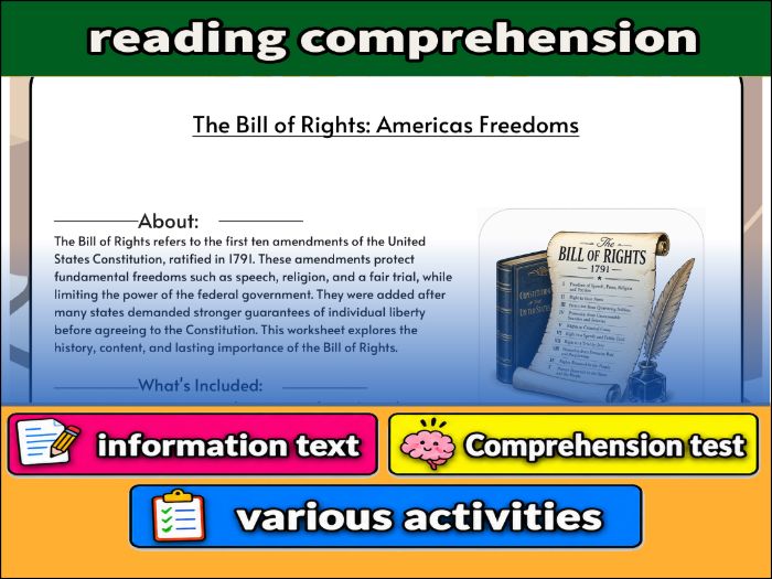 The Bill of Rights: Americas Freedoms & Comprehension Test