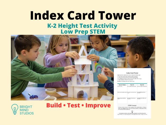 Primary Index Card Tower STEM Challenge