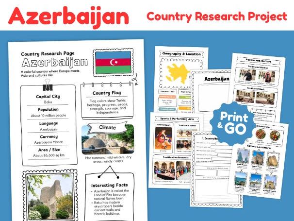 Azerbaijan Country Study Worksheets | Geography & Culture