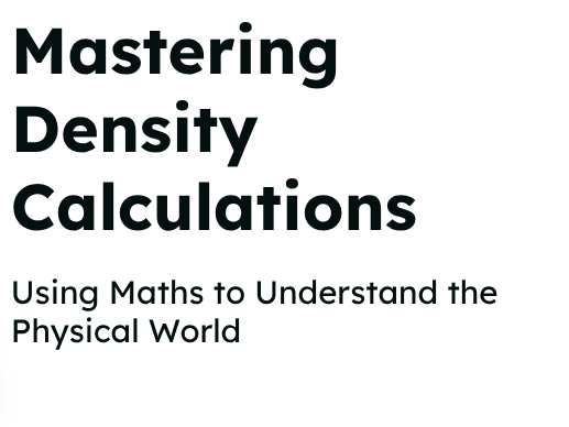 Y8 - Matter - Mastering Density