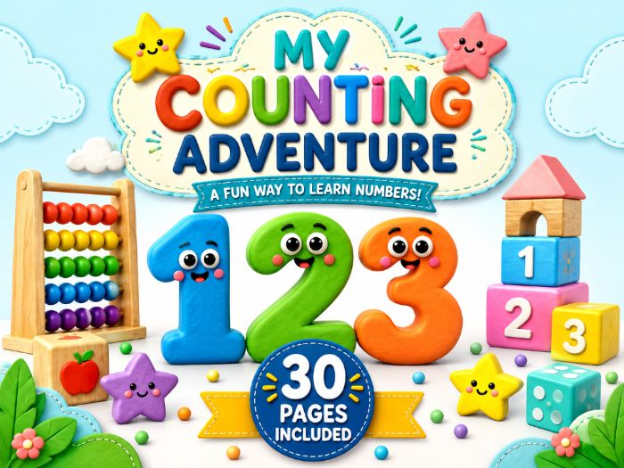 3D Clay Toddler Math Busy Book Numbers
