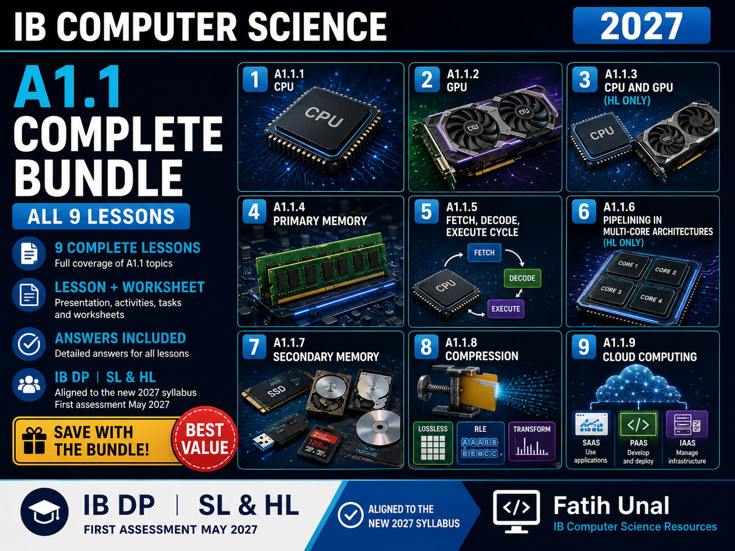 IB Computer Science 2027 – A1.1 Computer Fundamentals Complete Bundle