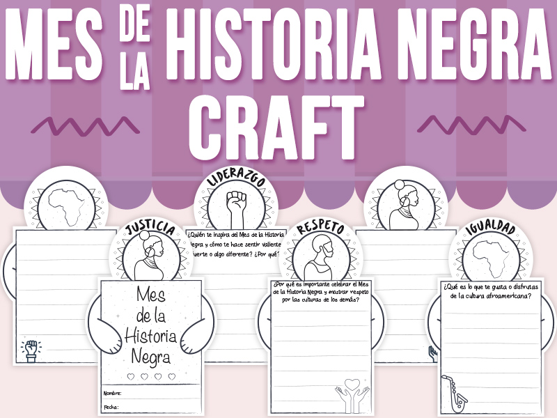 Mes de la Historia Negra Craft y Actividad de Escritura SEL 2.º- 5.º