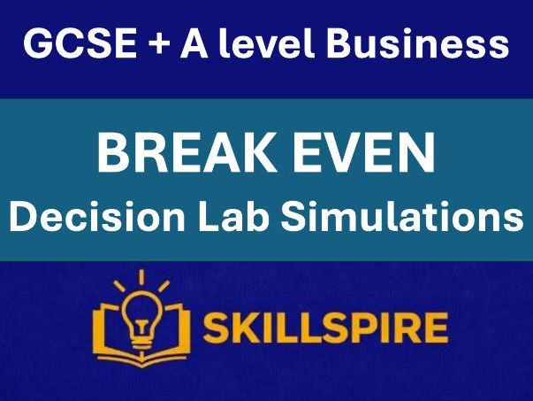 Break-even Decision Lab - Business Simulation | KS4-KS5 | 5 Case Studies | Interactive HTML
