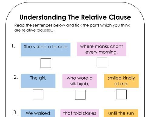 Relative clauses - Identify the relative clause in the sentence