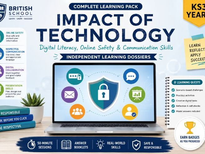 Year 7 Computing Impact of Technology Bundle | Digital Literacy, Cyberbullying, Online Safety...