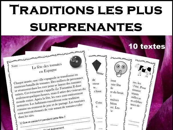 C. de lecture - Traditions les plus surprenantes / French Reading Comprehension