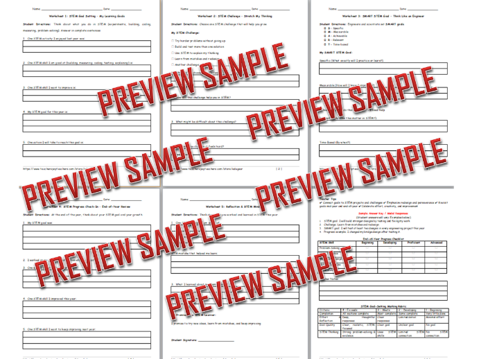 STEM Goal Setting Writing + New Year 2026 Art Coloring | Updated Yearly Lifetime