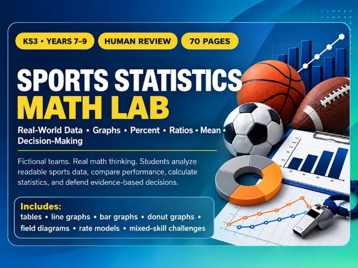 Sports Statistics Maths Lab – KS3 – 70 Pages