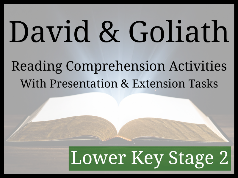 David and Goliath Story Reading Comprehension Activities | Year 3 & Year 4 | LKS2