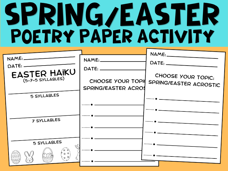 Spring & Easter Poetry Activity | Acrostic & Haiku Writing Sheets ...