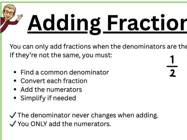 Adding Fractions - Year 6