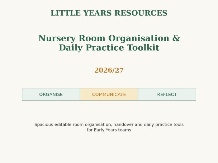 Nursery Room Organisation & Daily Practice Toolkit