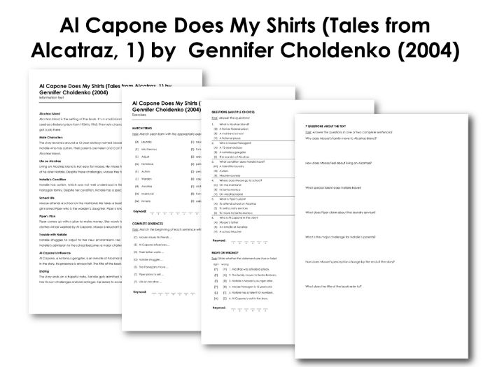 Al Capone Does My Shirts (Tales from Alcatraz, 1) by Gennifer Choldenko (2004) Teaching Resources