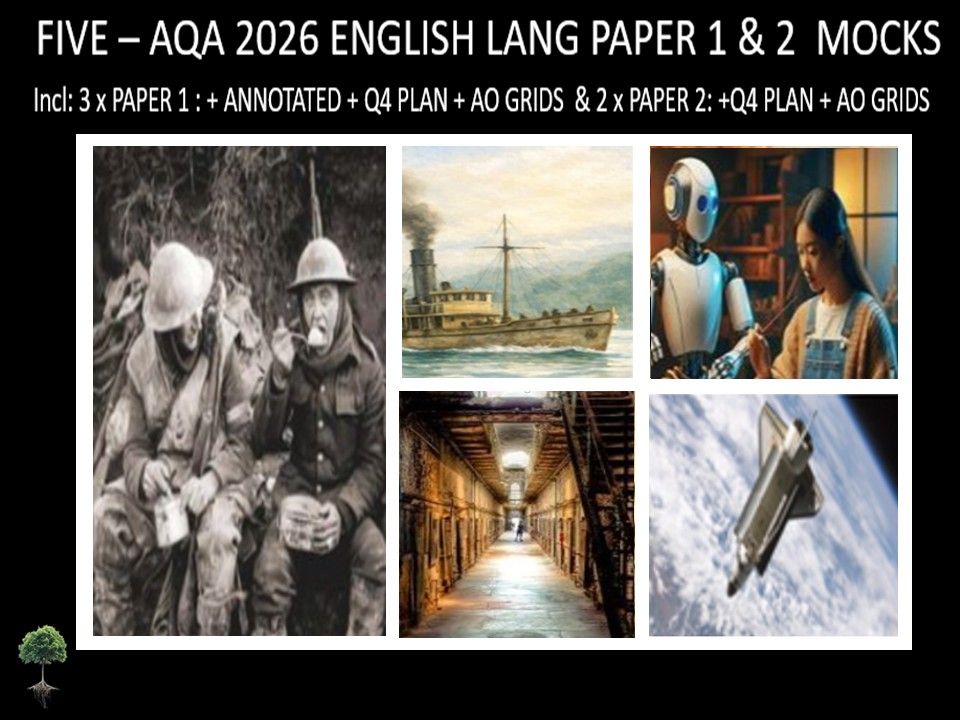FIVE - AQA PAPER 1 & 2 | 2026 FULL MOCKS | ANNOTATED | Q4 PLAN | AO GRIDS