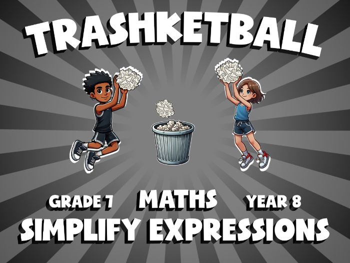 Simplify Expressions TRASHKETBALL Maths Game | No-Prep Year 8 Review Activity