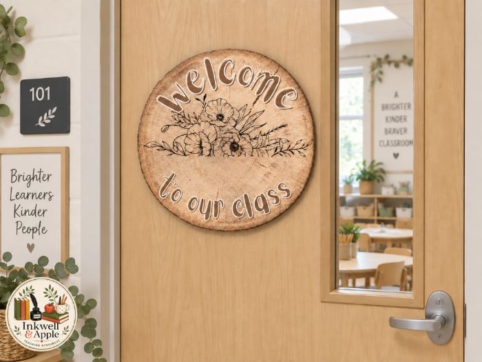 Woodland Botanical Classroom Welcome Signs