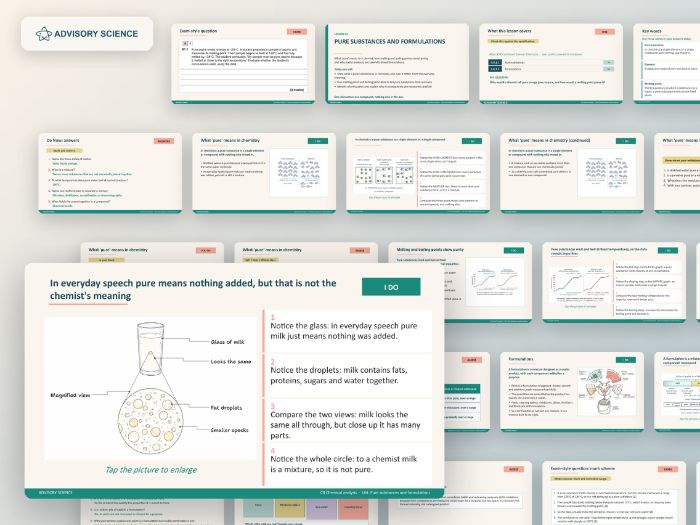 AQA GCSE Combined Science Chemistry C8 Chemical Analysis | 5 Lesson Presentations and Topic Test