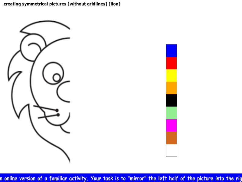 creating symmetrical pictures [without gridlines] [lion]