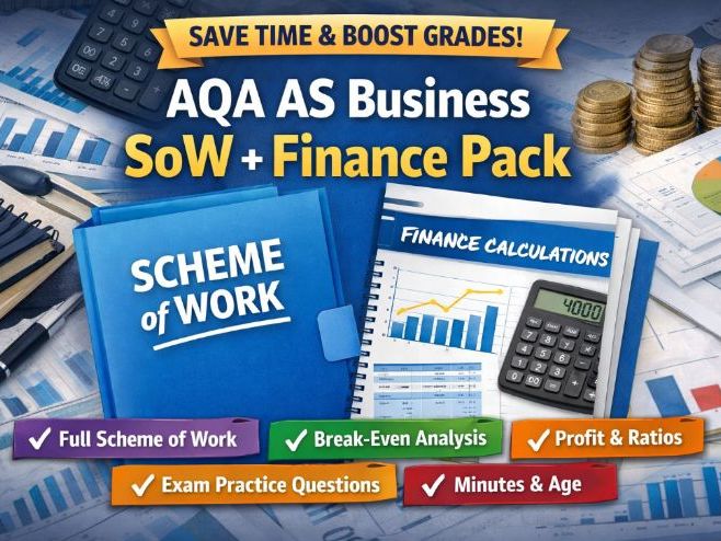 AQA AS Business SoW + Finance Pack (NEW SPEC from 2026)