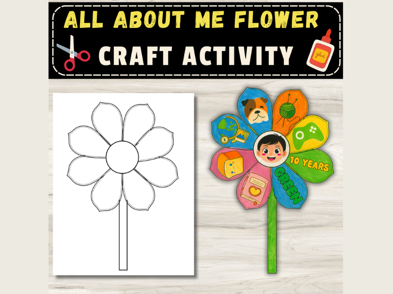 All About Me Flower Craft: Welcome Back to School Bulletin Board Idea Decor