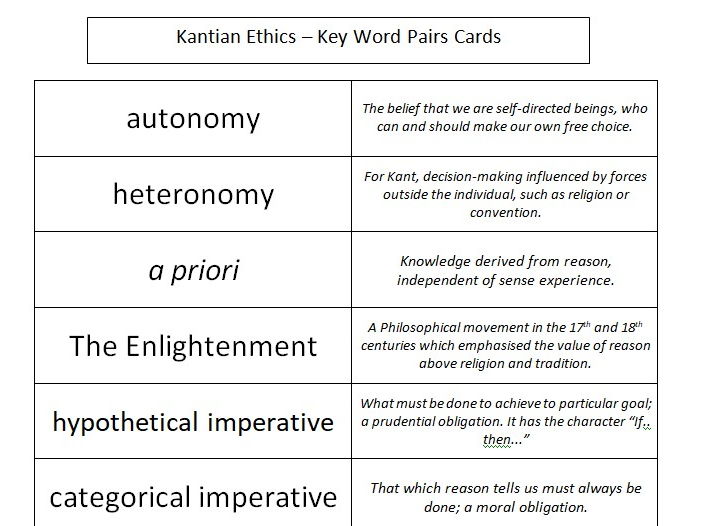 Ethics Kantian Ethics