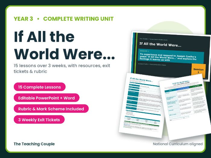 If All the World Were... | Year 3 English Unit | 15 Complete Lessons + Resources + Mark Scheme