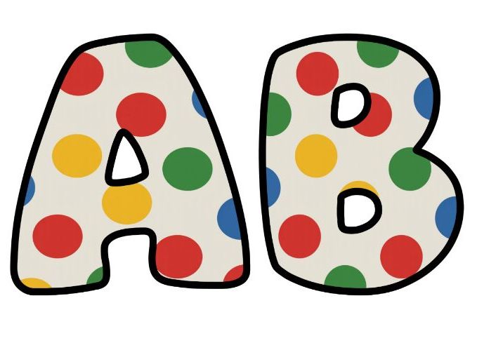 Colorful Spots Lettering Set for Classroom Display | Upper & Lowercase, 0-9 and Signs