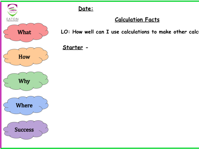 Primary - Using Calculations / Calculation Facts