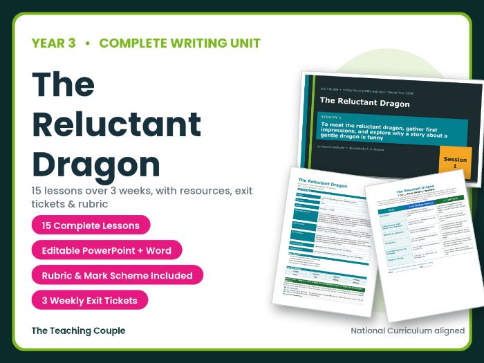 The Reluctant Dragon | Year 3 English Unit | 15 Complete Lessons + Resources + Mark Scheme