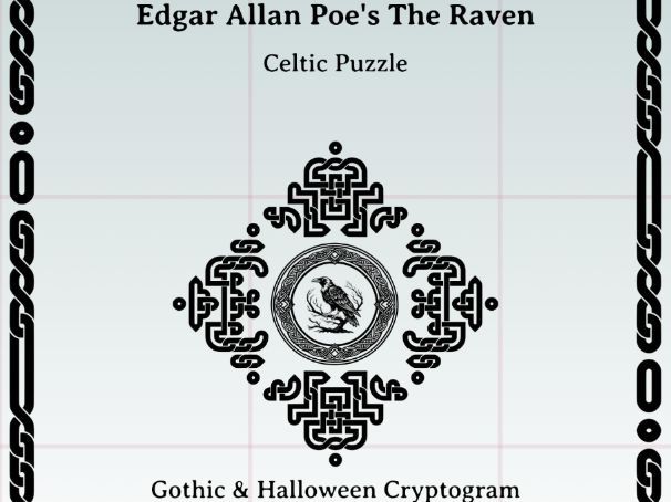 Edgar Allan Poe's The Raven: Gothic & Halloween Cryptogram Puzzles Compilation