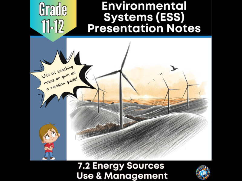 IB DP ESS 7.2 Energy Sources & Uses - Teaching Notes & PowerPoint 2026
