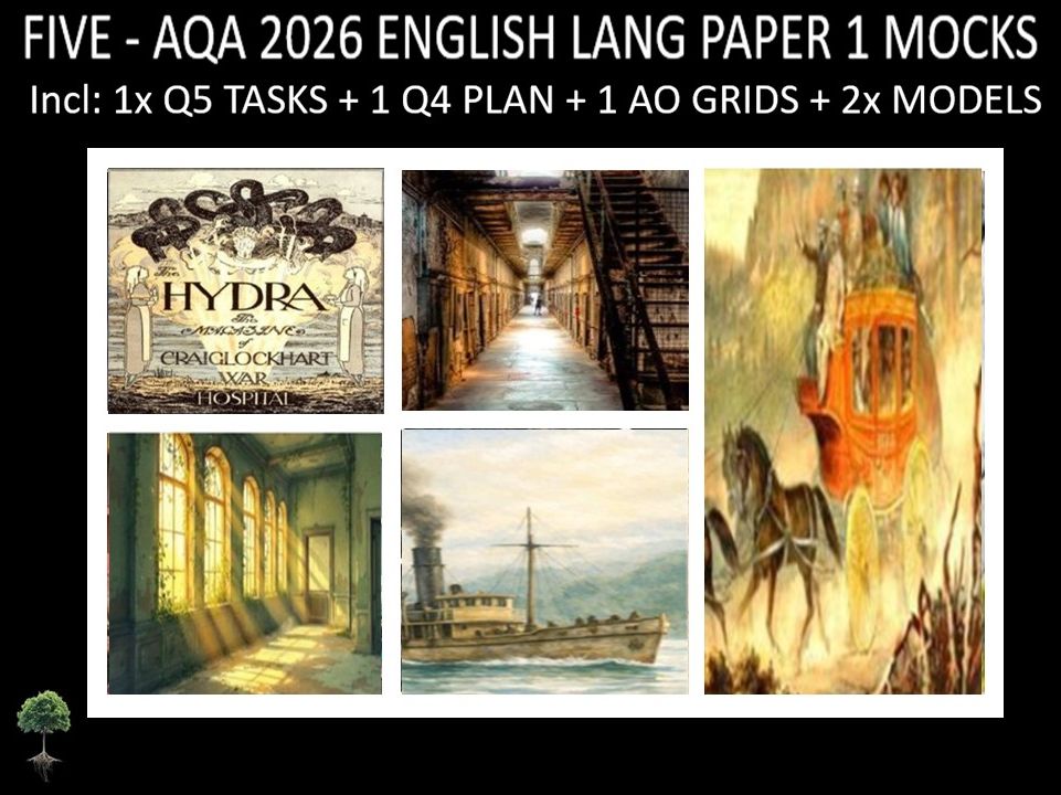 FIVE - AQA PAPER 1 | 2026 FULL MOCKS | Q5 TASKS | Q4 PLAN |AO GRIDS | MODELS