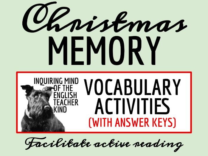 "A Christmas Memory" by Truman Capote Vocabulary Games | American Literature